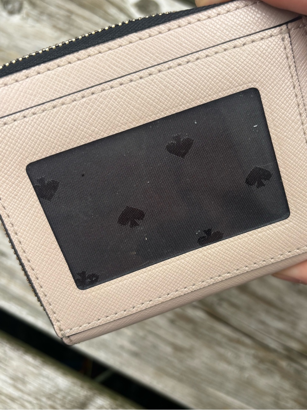 kate spade Two-Tone Black and Cream Compact Zip Wallet - Picture 2 of 3